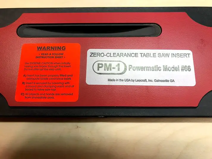 PM-11 Lee Valley Tools Zero-clearance throat plate