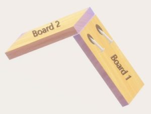 Pocket hole joint joining two boards